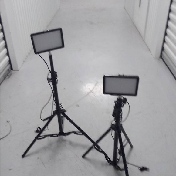 Adjustable LED Lights on Pedestals set of 2 New